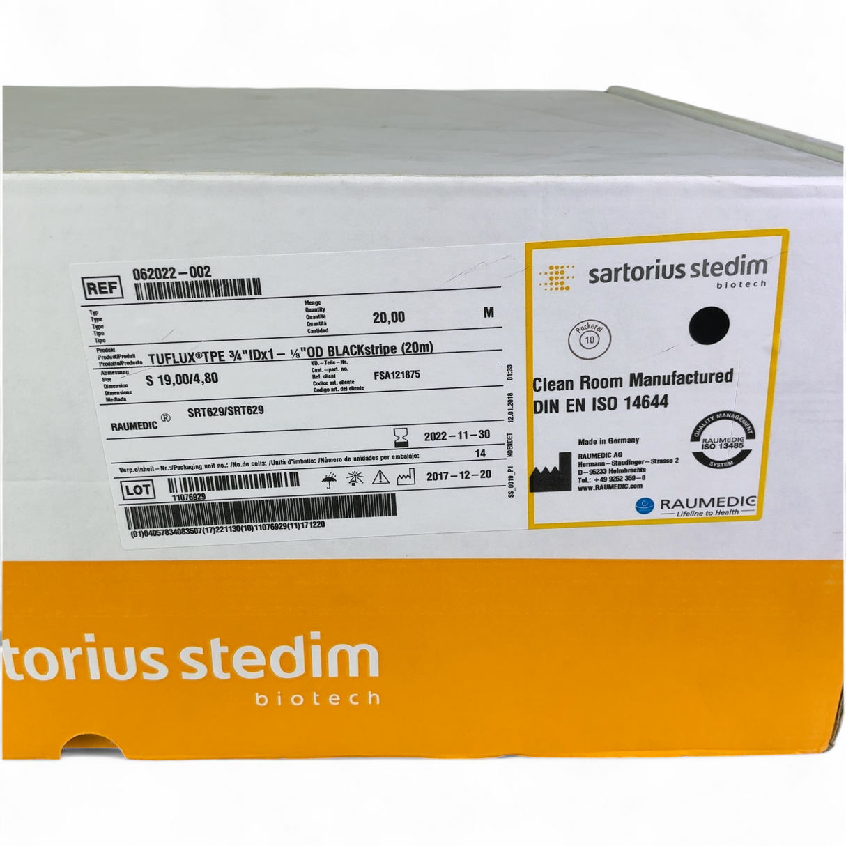 Sartorius Stedim Biotech TUFLUX Highly Resistant TPE Tubing ¾"IDx1-⅛"OD BLACKstripe (20m) | Ships Fast from Mr. Scientific - Image 2