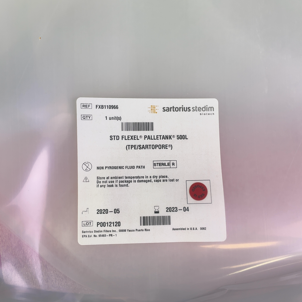 Sartorius Stedim Flexel Palletank 500L FXB110966 Bioprocess Container, 2x Units | Mr. Scientific - Image 3