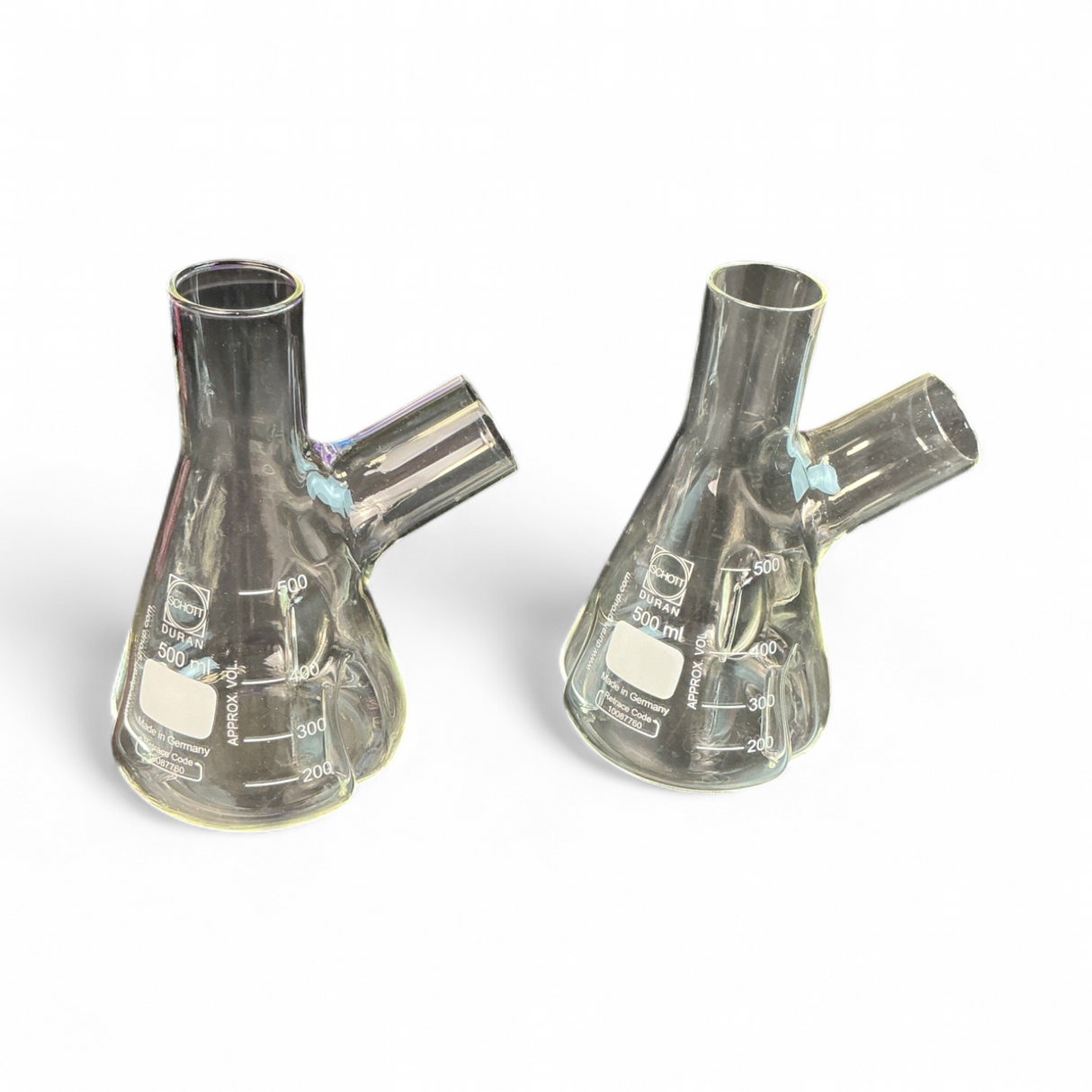 Schott Duran Two-Neck Erlenmeyer Flask 10087760 500 mL - Image 1
