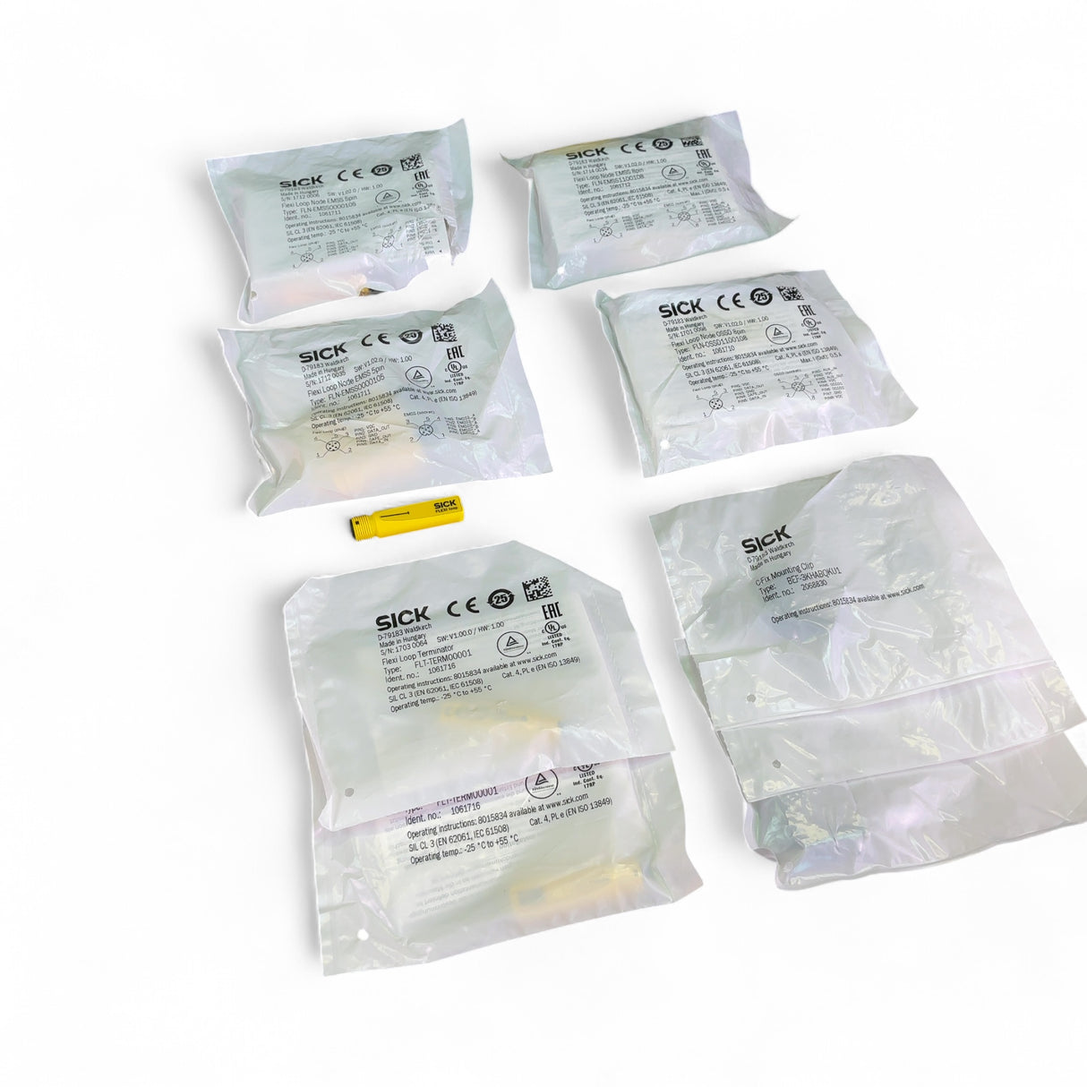 SICK Assorted Flexi Loop Nodes & Terminators w Mounting Clips FLN-EMSS, FLN-O... | Ships Fast from Mr. Scientific - Image 1