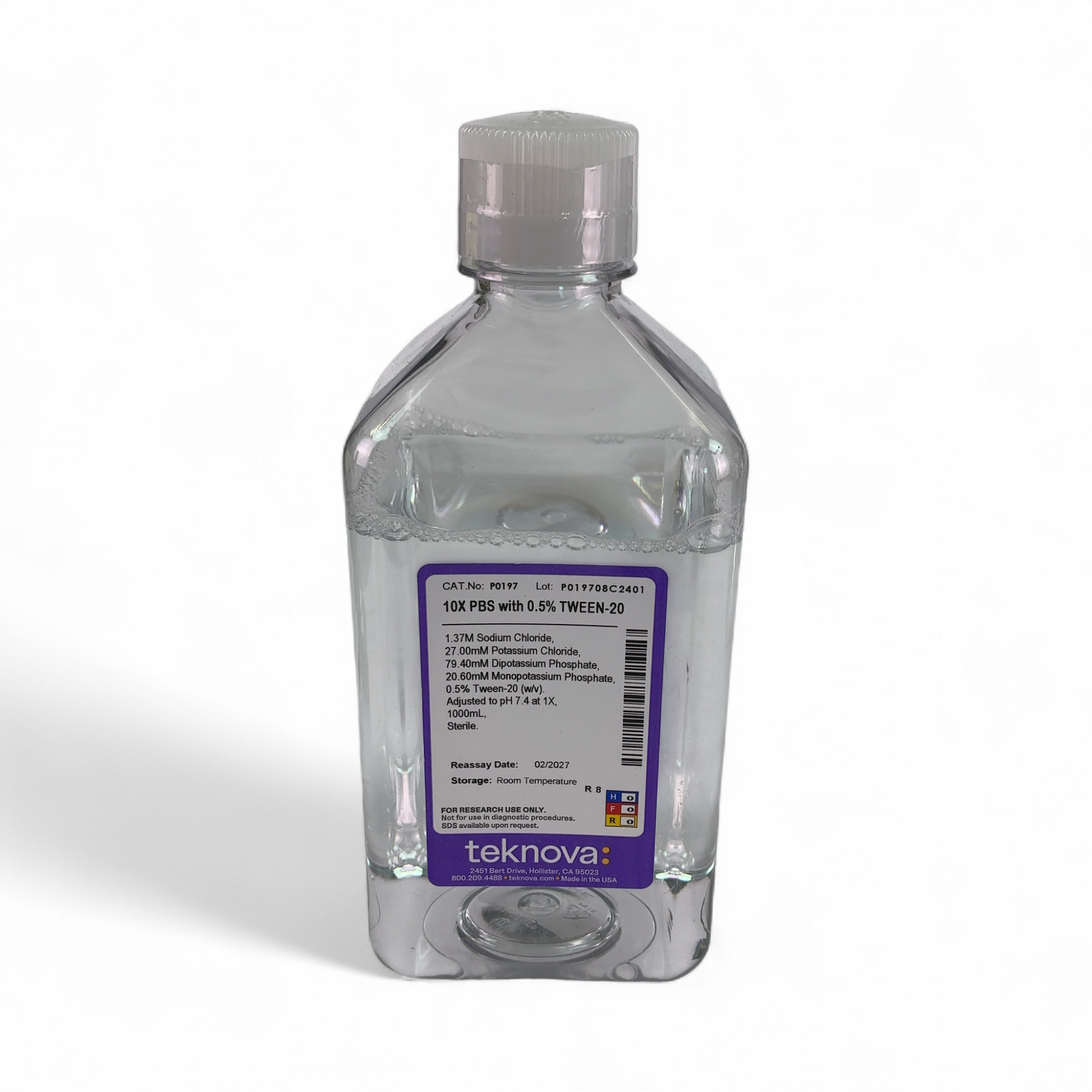 Teknova 10X PBS w 0.5% TWEEN-20 P0197 1000mL Laboratory Reagent - 4 Bottles (Best Offer!) | Safe & Secure Shipping - Image 3