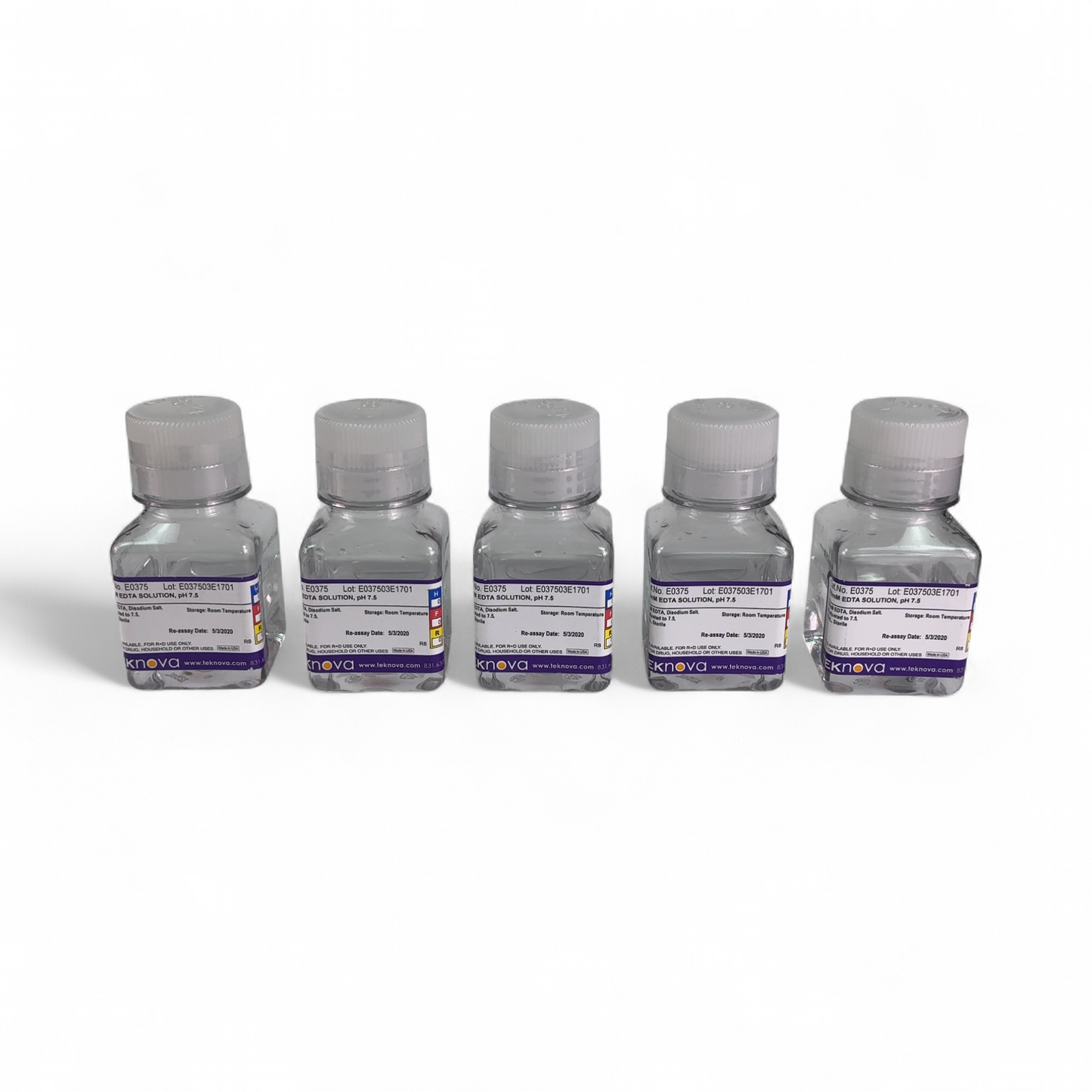 Teknova 500mM EDTA Solution E0375 100mL pH 7.5 - 5 Bottles (Best Offer!) | Safe & Secure Shipping - Image 2