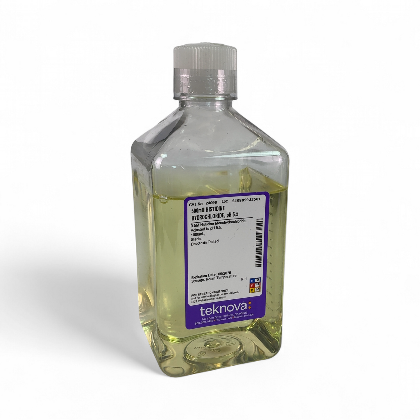 Teknova 500mM Histidine Hydrochloride, pH 5.5 24098 - 5 Bottles (Best Offer!) | Ships Fast from Mr. Scientific - Image 3