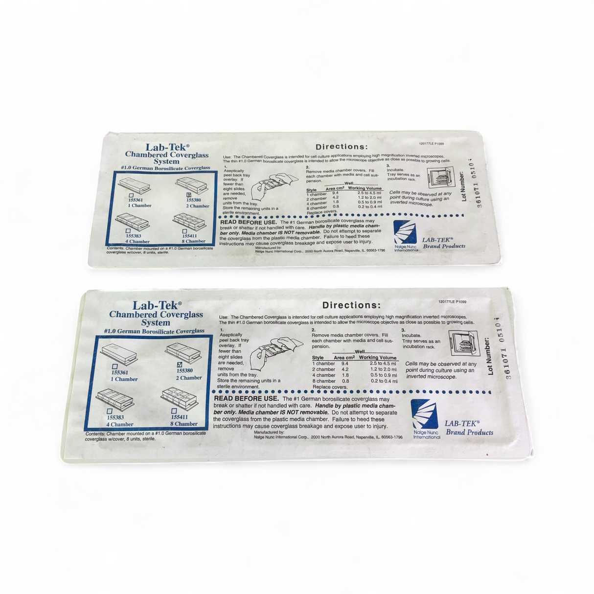 Thermo Nunc Lab-Tek 2-Chamber Coverglass System - 2x 8-Pack Units 155380 | Mr. Scientific - Image 2