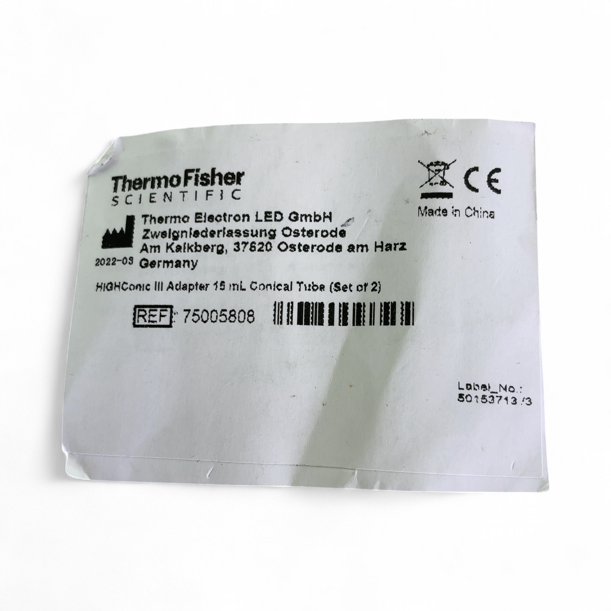 Thermo Scientific 15mL Adapters for HIGHConic III Rotor 75005808 - Set of 2x | Mr. Scientific - Image 3