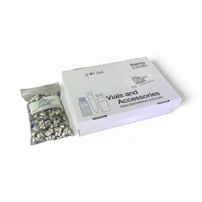 Thermo Scientific 20mL Clear Screw Top Round Bottom Vials w Mag Septa Caps C4020 - 125ct | Safe & Secure Shipping - Image 1