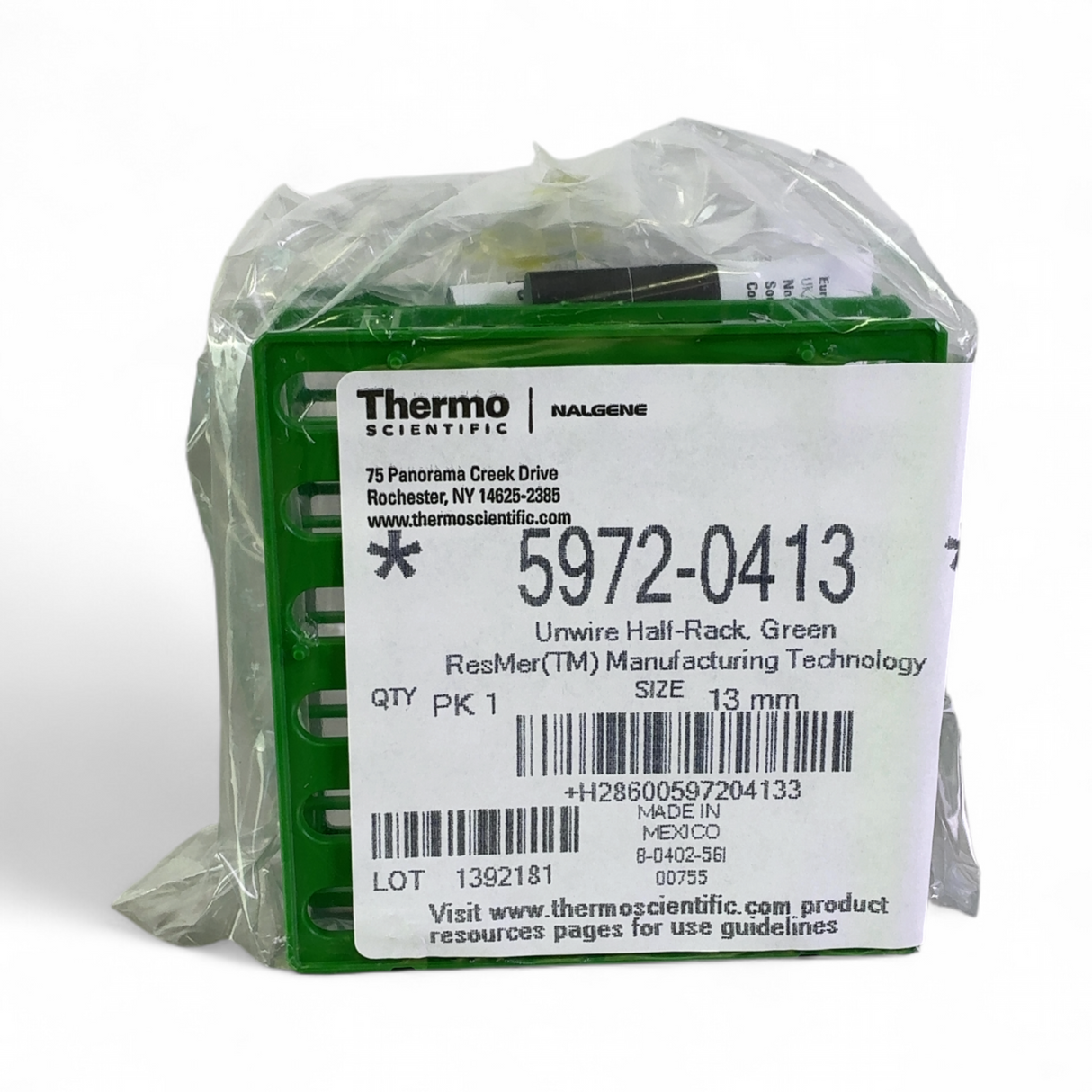 Thermo Scientific 5972-0413 Green Unwire Half-Rack 13mm (Best Offer!) | Order Direct and Save - Image 4