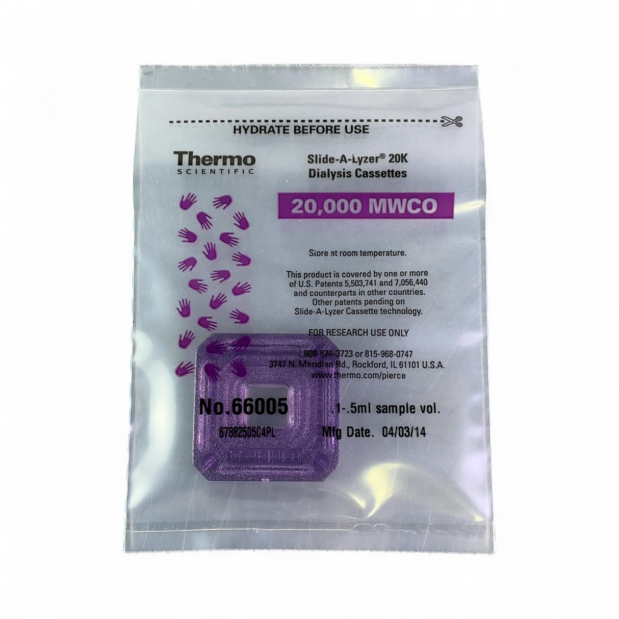 Thermo Scientific 66005 Slide-A-Lyzer Dialysis Cassette 20K MWCO Lot | Safe & Secure Shipping - Image 4