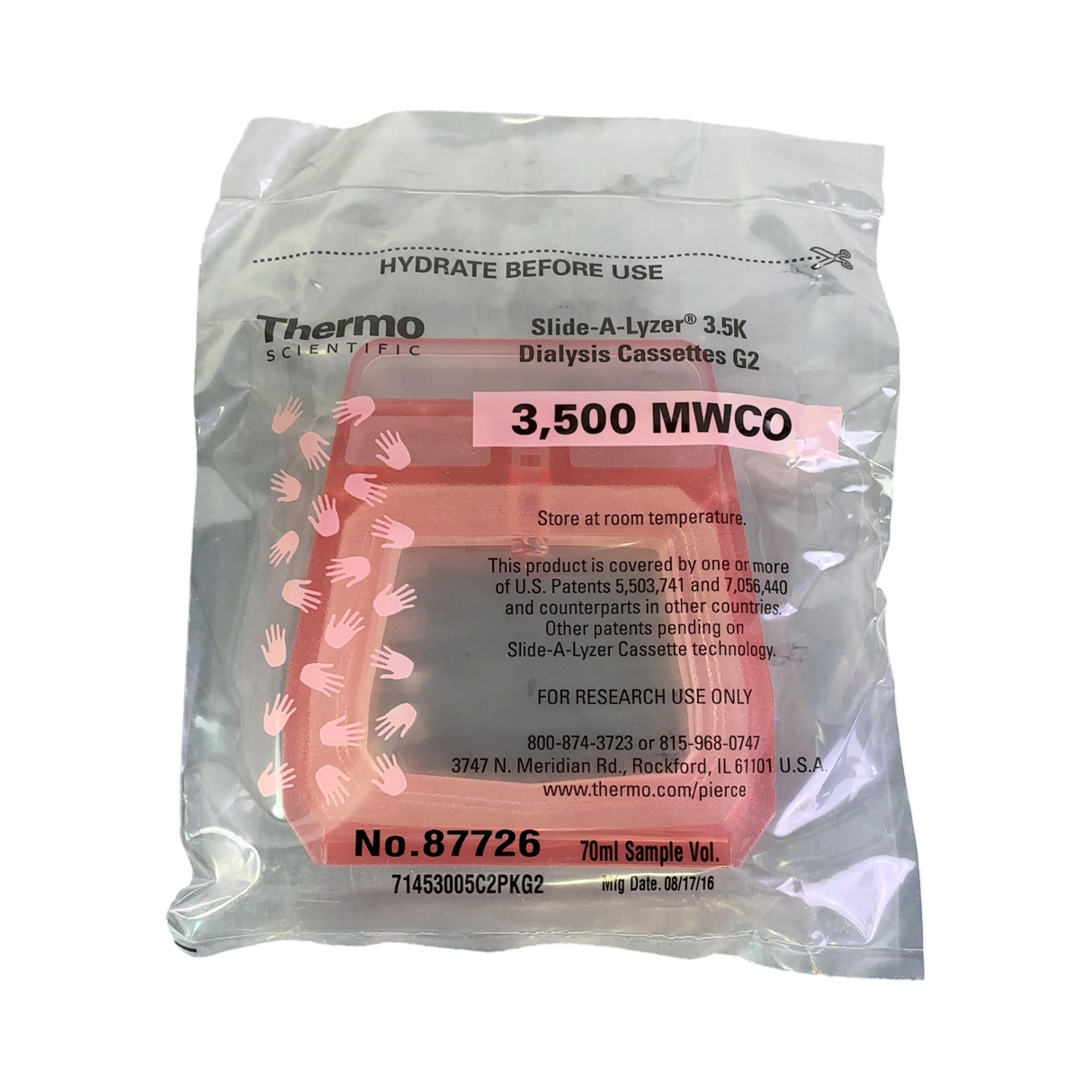 Thermo Scientific 87726 Slide-A-Lyzer Dialysis Cassette Lot 70mL 3,500 MWCO | Safe & Secure Shipping - Image 4