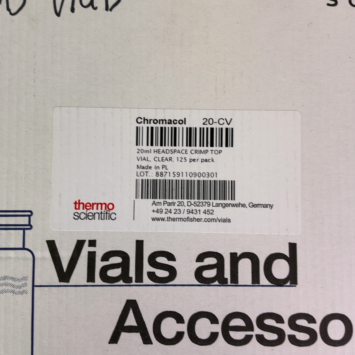 Thermo Scientific Chromacol 20-CV 20mL Clear Crimp Top Vials w 20mm Mag Septa Cap 20-MCB-ST3 | Order Direct and Save - Image 4