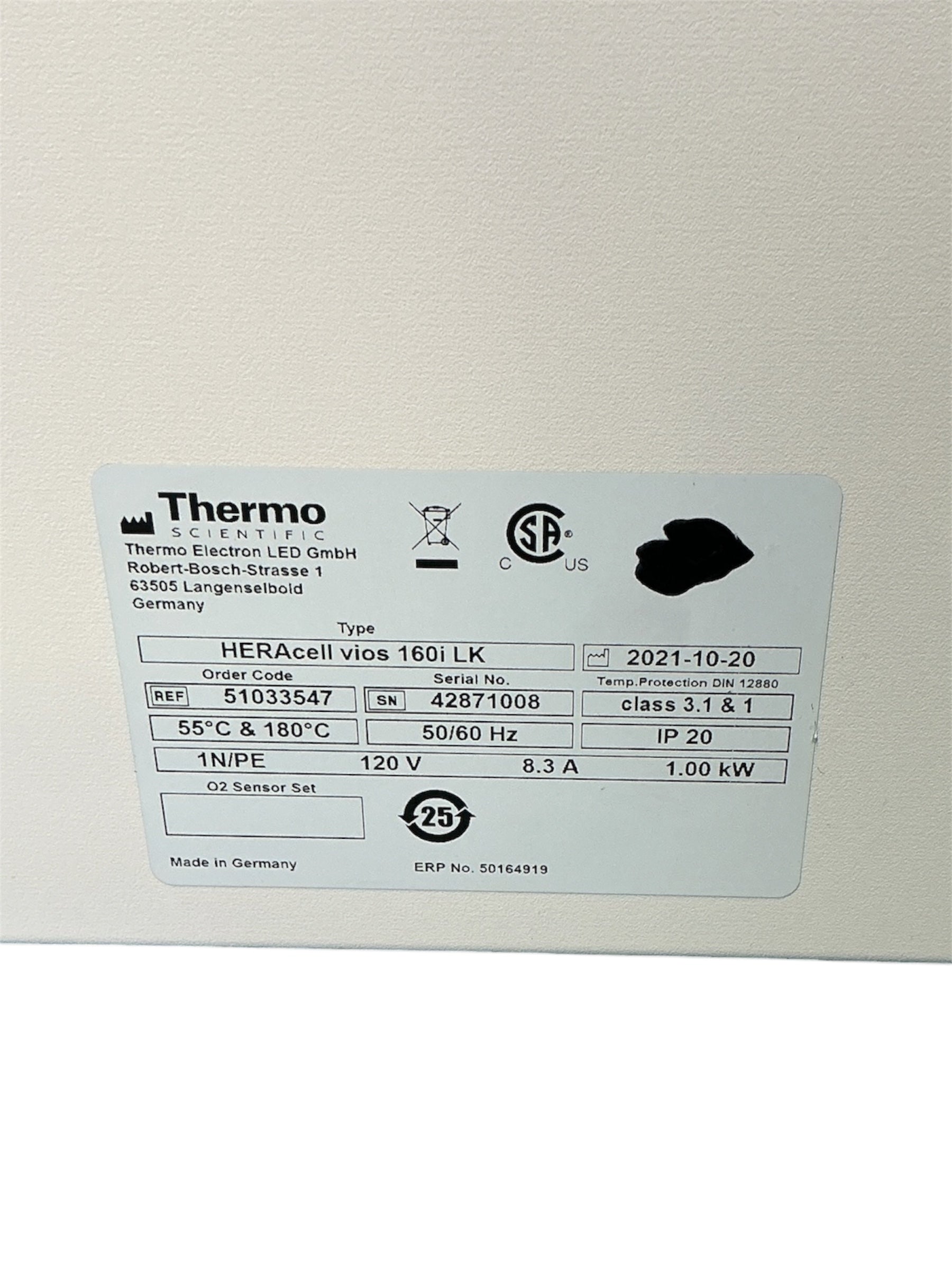Thermo Scientific HERAcell VIOS 160i LK CO2 Incubator 51033547 (Best Offer!) | Ships Fast from Mr. Scientific - Image 12