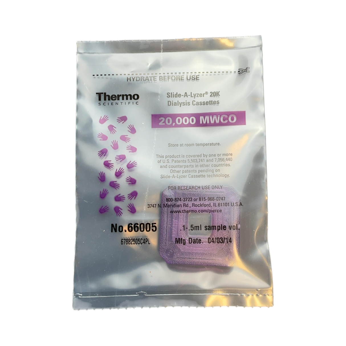 Thermo Scientific Slide-A-Lyzer Dialysis Cassette 20,000 MWCO 0.1-0.5 ml Capa... | Order Direct and Save - Image 5