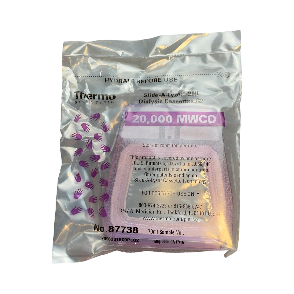 Thermo Scientific Slide-A-Lyzer Dialysis Cassette 20,000 MWCO 70 ml capacity ... | Safe & Secure Shipping - Image 6