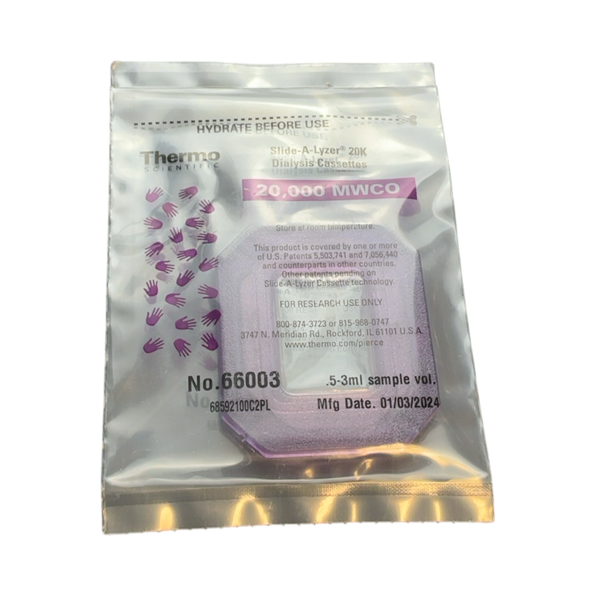 Thermo Scientific Slide-A-Lyzer Dialysis Cassette 66003 20 000 MWCO Protein P... | Safe & Secure Shipping - Image 5