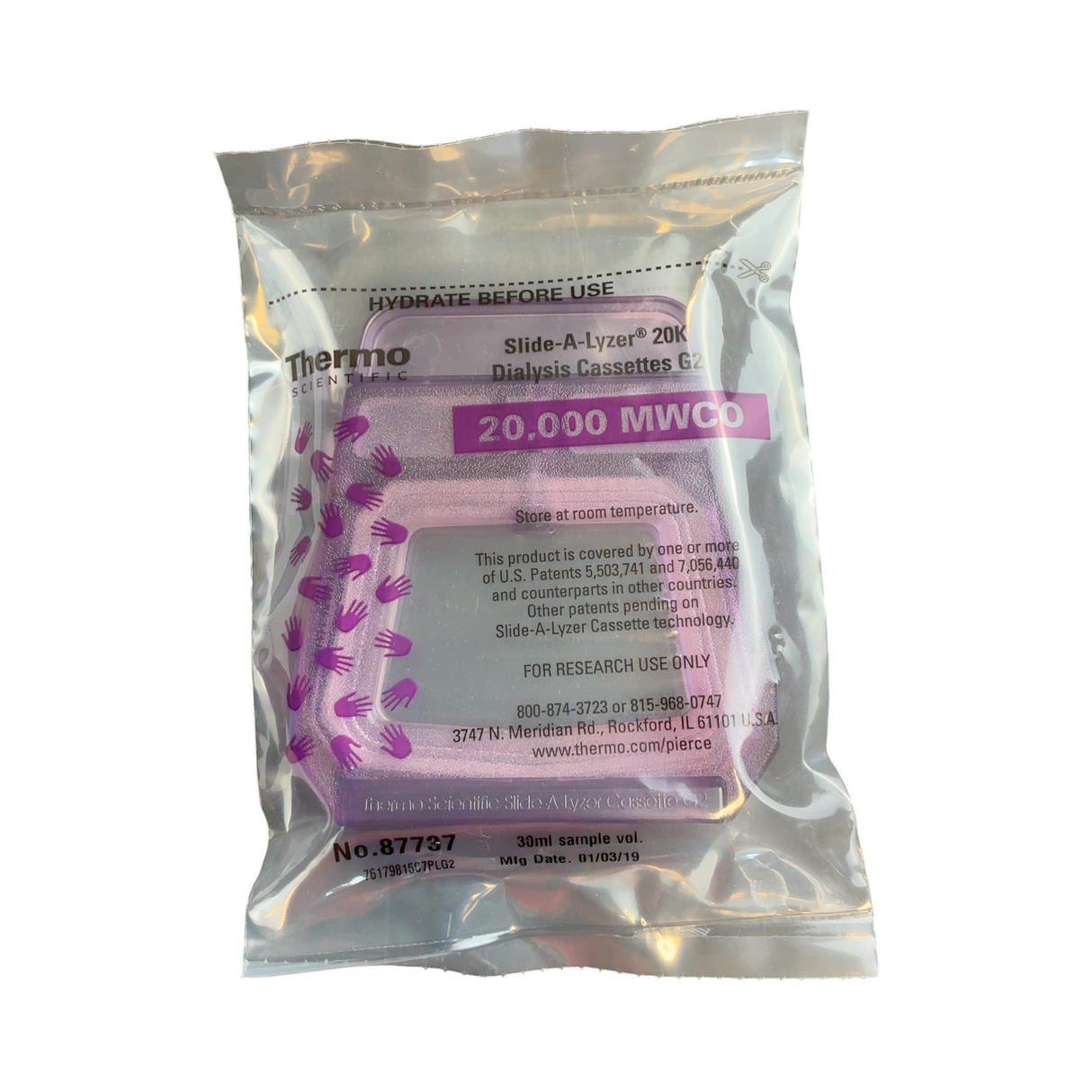 Thermo Scientific Slide-A-Lyzer Dialysis Cassette G2 20,000 MWCO 30 ml Capaci... | Safe & Secure Shipping - Image 5