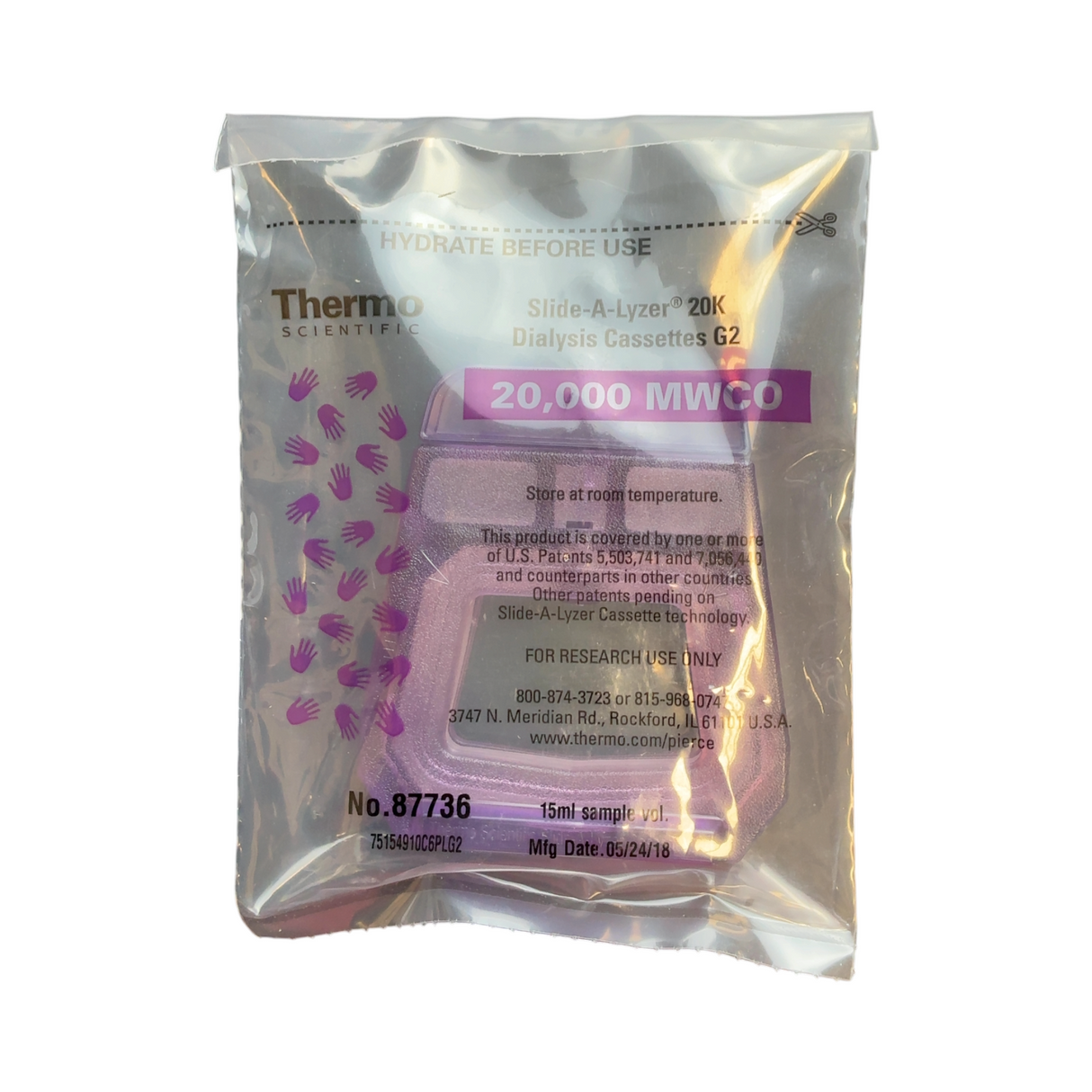 Thermo Scientific Slide-A-Lyzer Dialysis G2 20,000 MWCO 15 ml Capacity/ PN: 8... | Mr. Scientific - Image 5