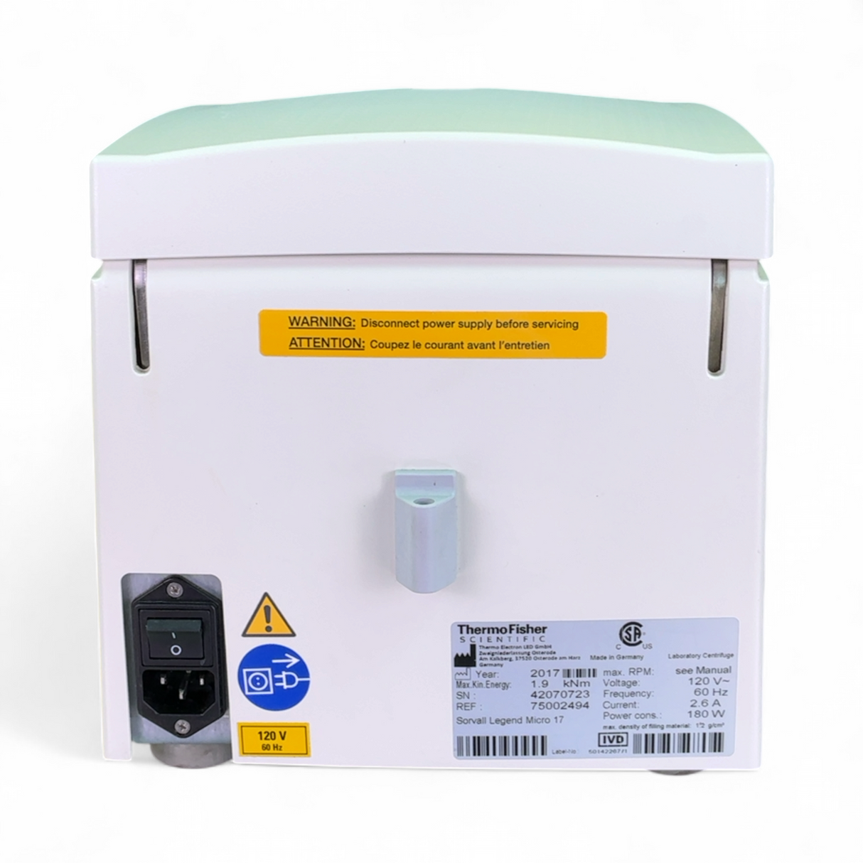 Thermo Scientific Sorvall Legend Micro 17 Centrifuge 7500294 w Hematocrit Rotor 75003473 | Safe & Secure Shipping - Image 12
