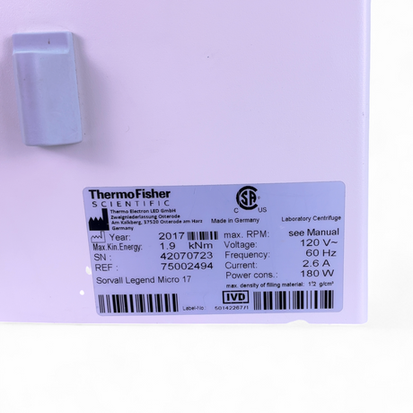 Thermo Scientific Sorvall Legend Micro 17 Centrifuge 7500294 w Hematocrit Rotor 75003473 | Safe & Secure Shipping - Image 16