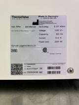Thermo Scientific Sorvall Legend Micro 21 Benchtop Centrifuge 75002436 & 75003424 Rotor | Mr. Scientific - Image 14
