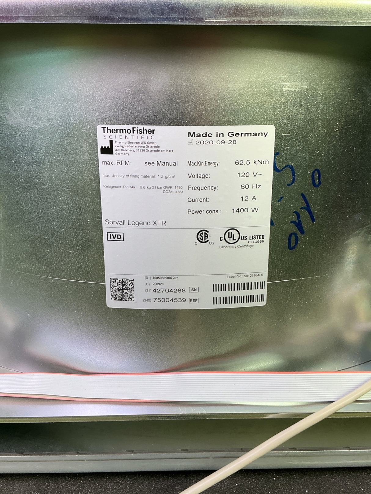 Thermo Scientific Sorvall Legend XFR Centrifuge Chassis w Chamber & Working Compressor (BO!) | Order Direct and Save - Image 11