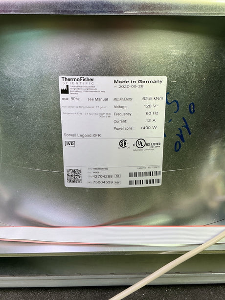 Thermo Scientific Sorvall Legend XFR Centrifuge Chassis w Chamber & Working Compressor (BO!) | Order Direct and Save - Image 11