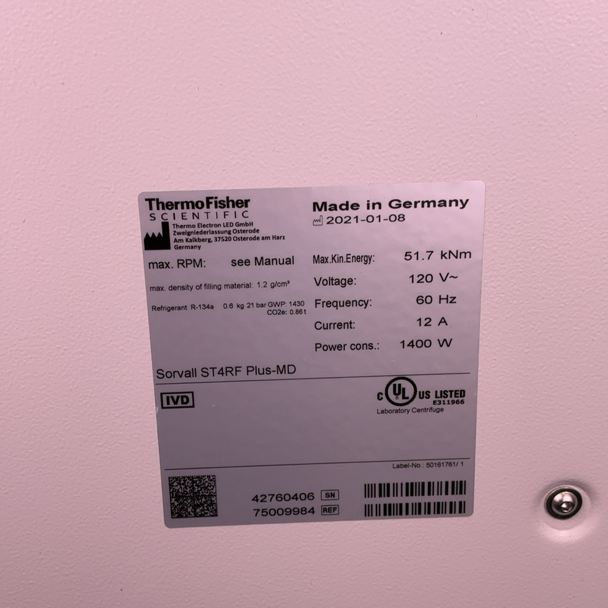 Thermo Scientific Sorvall ST4RF Plus-MD 75009984 Refrigerated Centrifuge | Ships Fast from Mr. Scientific - Image 12