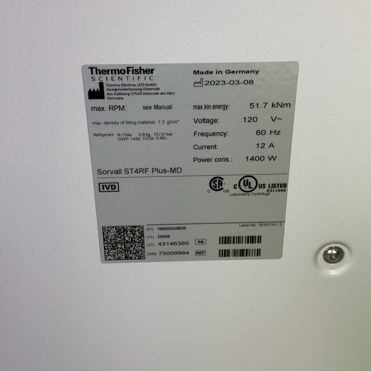 Thermo Scientific Sorvall ST4RF Plus-MD Refrigerated Centrifuge 75009984 Sorv... | Order Direct and Save - Image 13