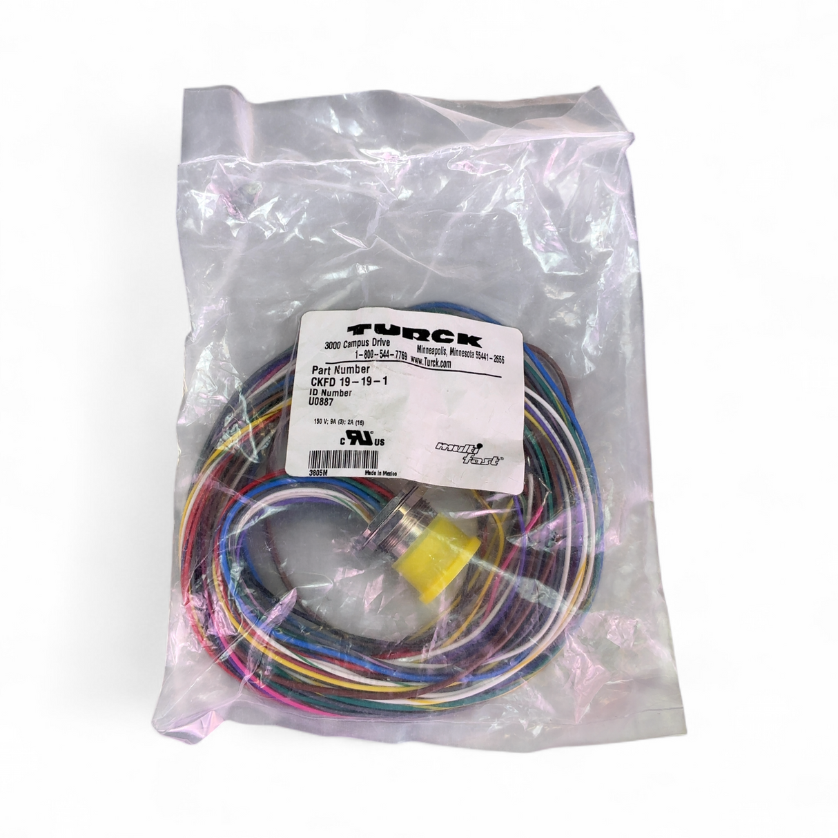 Turck 2x Connector Cable Assemblies CFKD 19-19-1 U0887 (Best Offer!) | Ships Fast from Mr. Scientific - Image 5