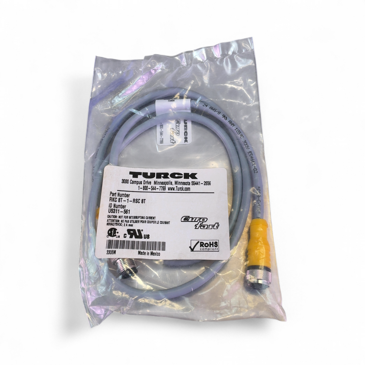 Turck EuroFast RKC 8T-1/1.5-RSC 8T Cable Assembly U5311-561, U5311-566 - Lot of 4x (BO!) | Order Direct and Save - Image 4