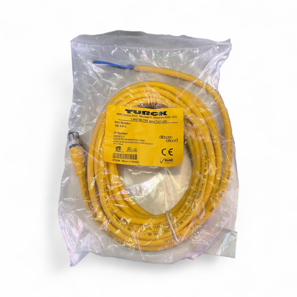 Turck EuroFast RSC 4.4T-T Cable Assembly U2143-4 - Lot of 3x (Best Offer!) | Ships Fast from Mr. Scientific - Image 3