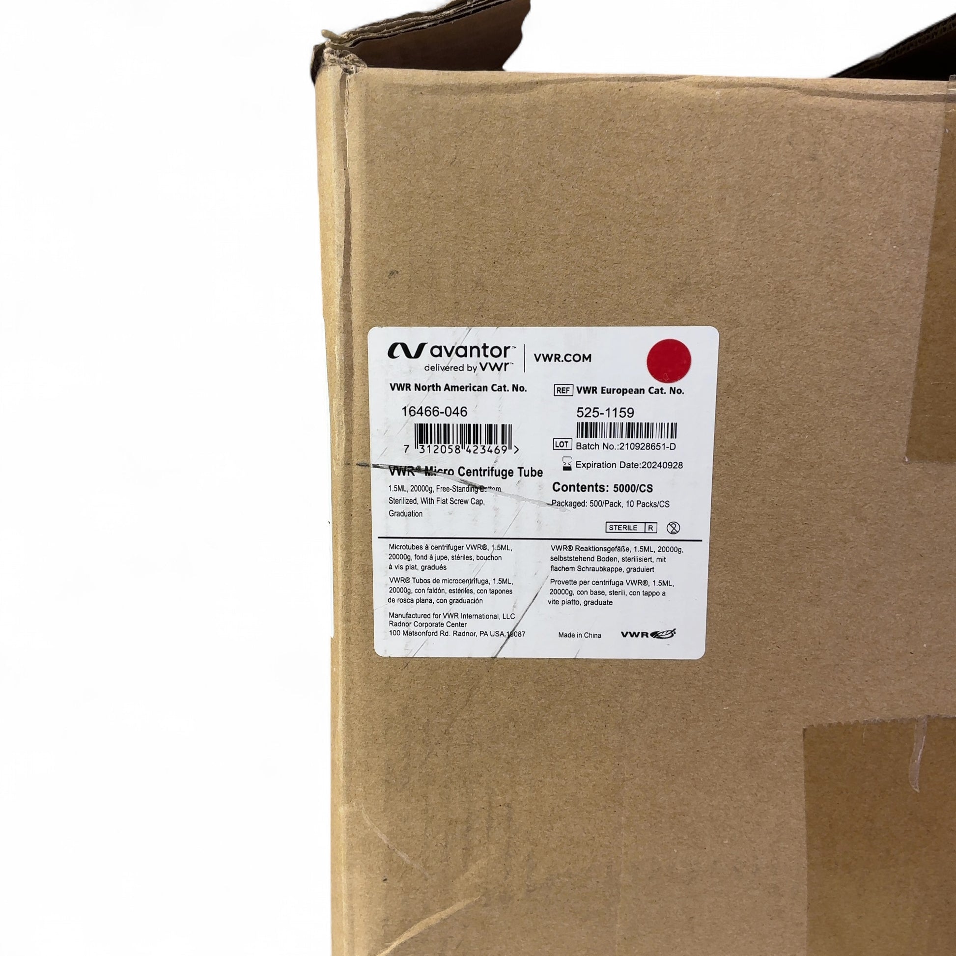 VWR Avantor 16466-046 1.5mL Micro Centrifuge Tube (Best Offer!) | Ships Fast from Mr. Scientific - Image 3
