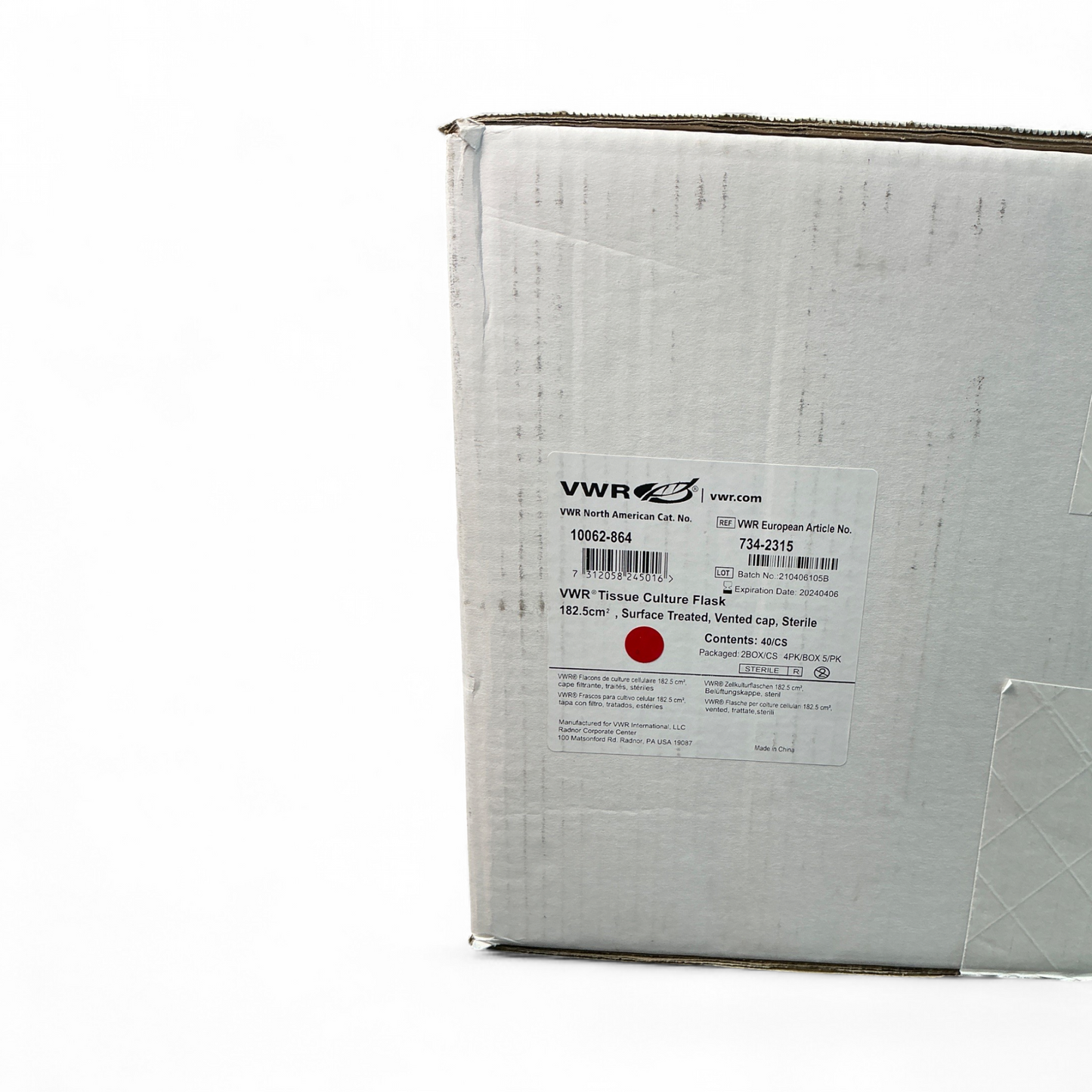 VWR Tissue Culture Flask 10062-864 182.5cm ²  40/case - Image 2