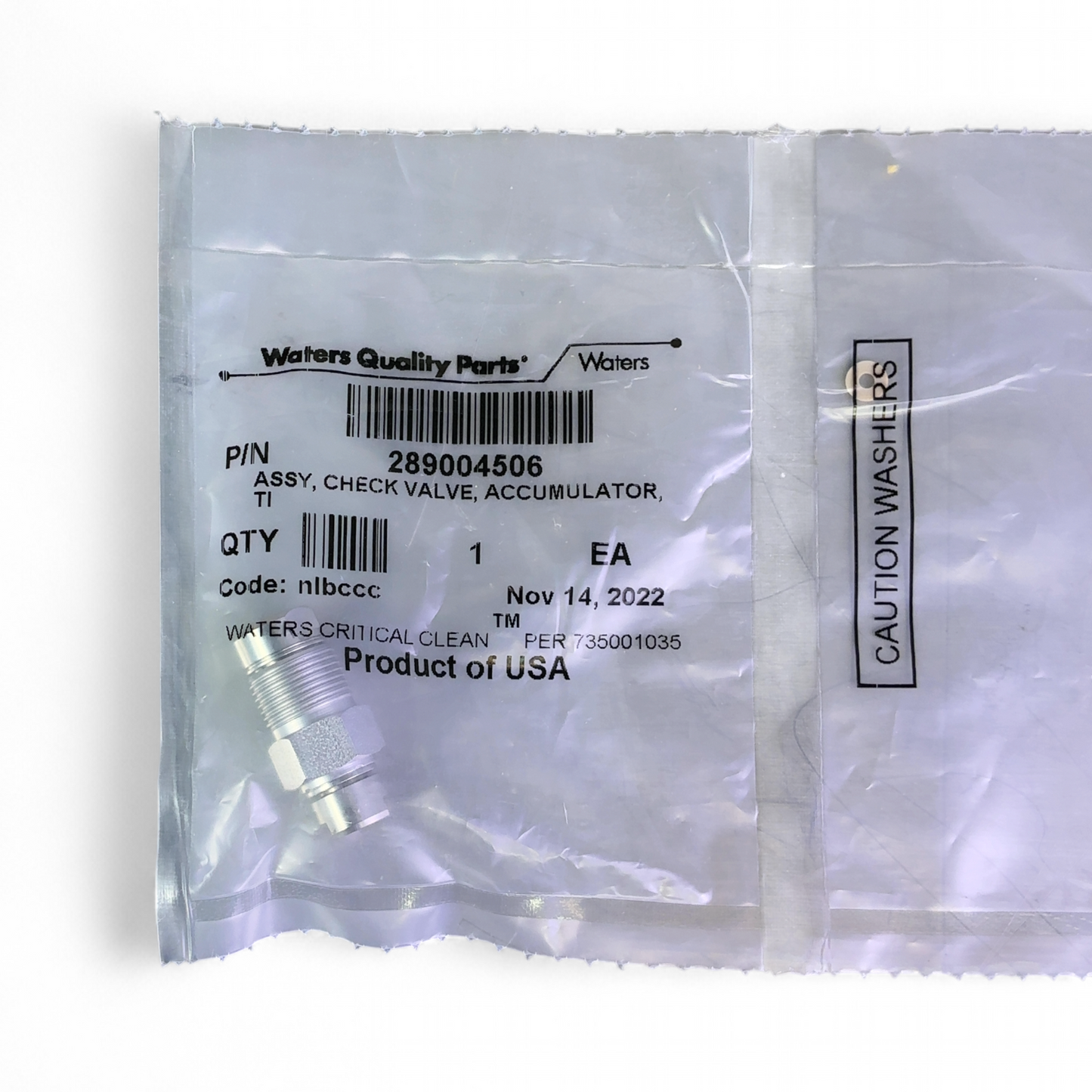 Waters 700005415 Check Valve Accumulator TI Assembly HPLC UPLC (Best Offer!) | Order Direct and Save - Image 2