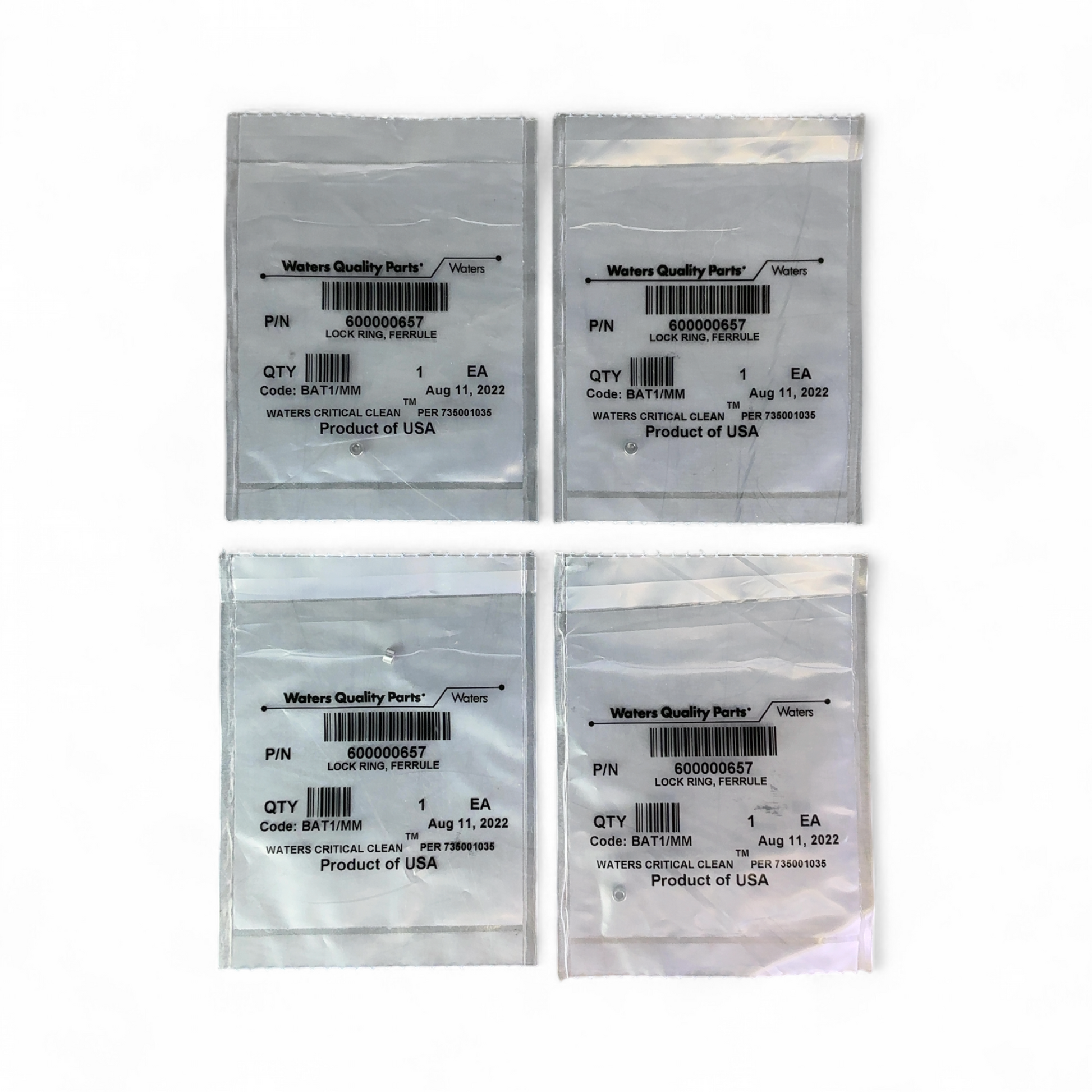 Waters Lock Ring Ferrule 600000657 700005259 BAT1/MM Lot of 4 (Best Offer!) | Mr. Scientific - Image 1