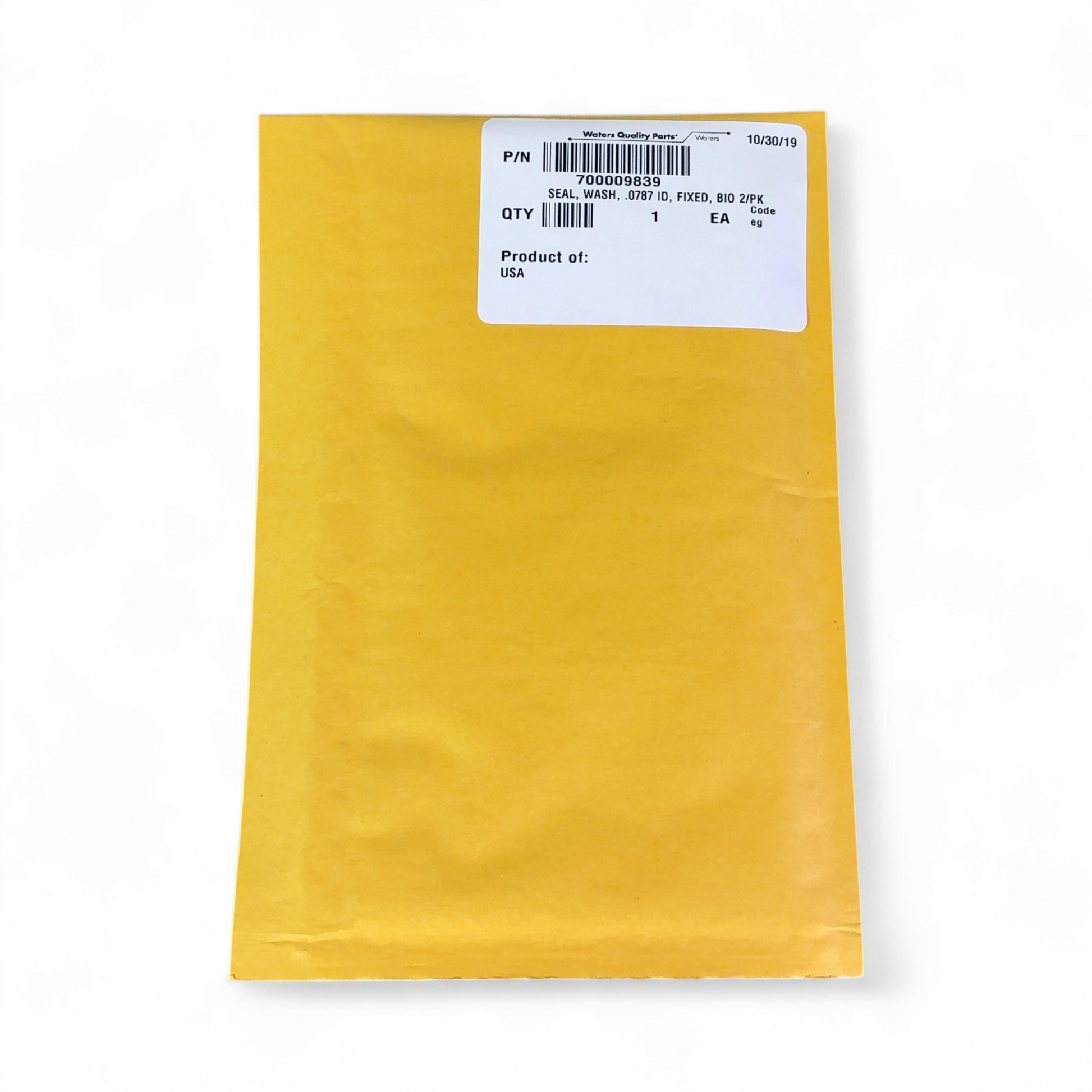 Waters Wash Seal .0787 ID Fixed Bio 2 Pack 700009839 425001016 NEW | Ships Fast from Mr. Scientific - Image 1