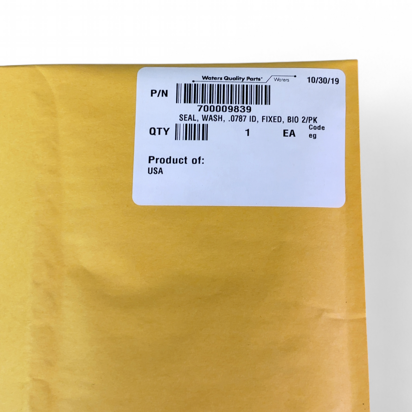 Waters Wash Seal .0787 ID Fixed Bio 2 Pack 700009839 425001016 NEW | Ships Fast from Mr. Scientific - Image 2