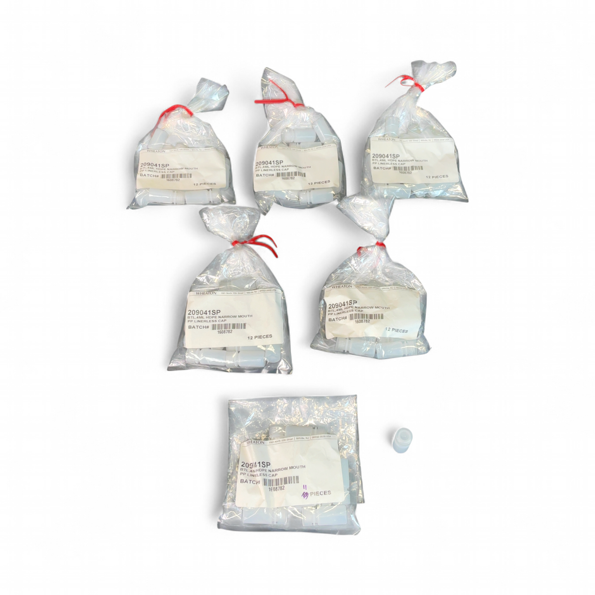 Wheaton 4mL HDPE Narrow Mouth Bottles w PP Linerless Caps 209041SP (BO!) | Safe & Secure Shipping - Image 2
