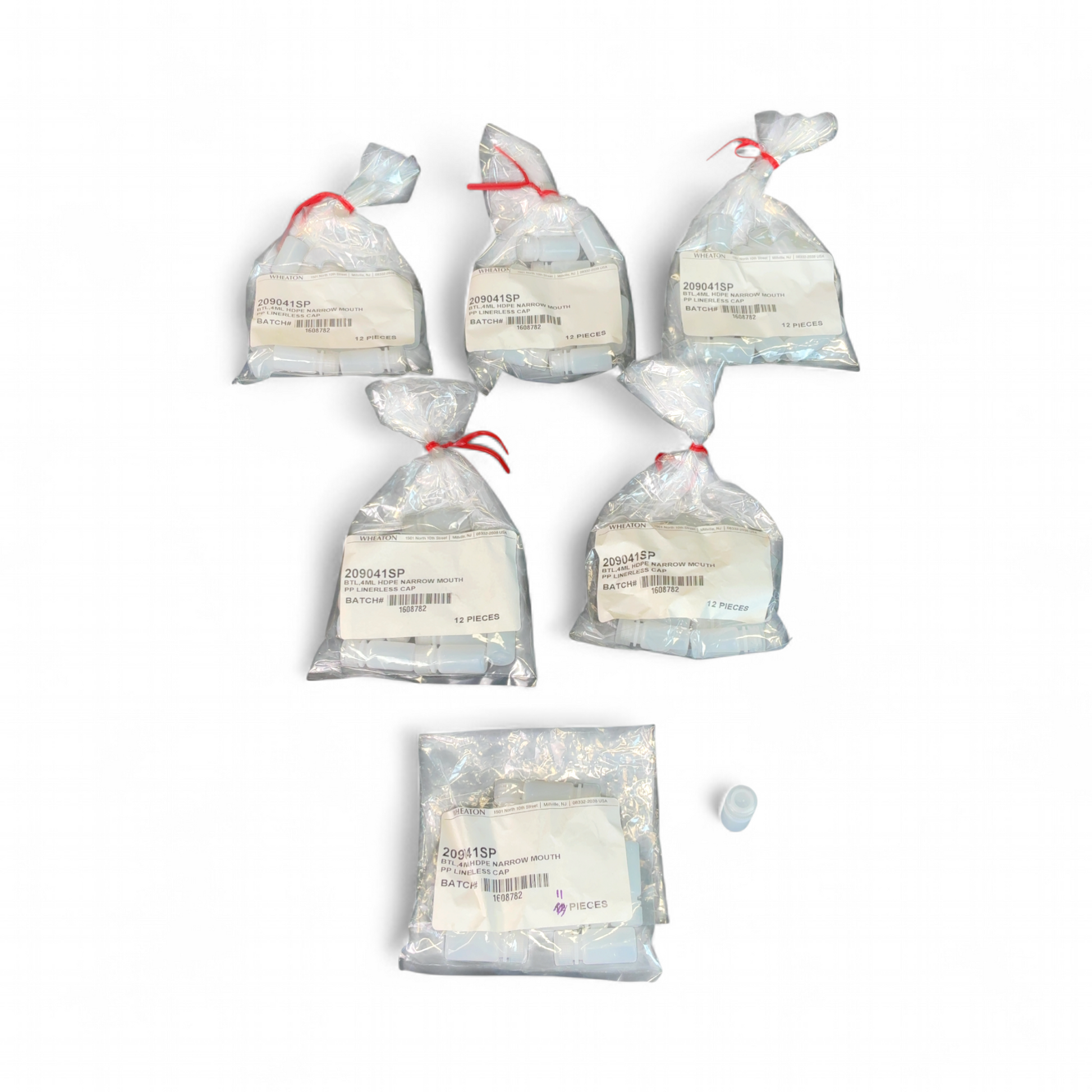 Wheaton 4mL HDPE Narrow Mouth Bottles w PP Linerless Caps 209041SP (BO!) | Safe & Secure Shipping - Image 2